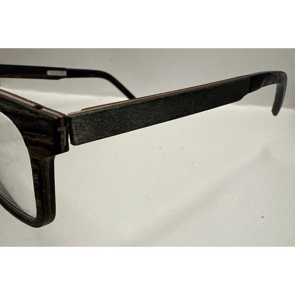 Feb31st Damien 54-18-140 Red Grey Eyeglasses Frames Wood Italy $729 Feb 31st